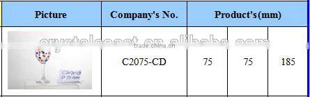 bohemia style glass stemware goblet wine glass with painting craft, painted wine glass designs