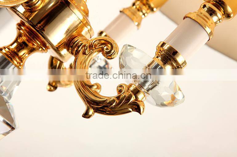 Graceful clear crystal body four candles table lamp with lampshade