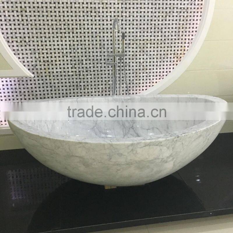 Popular polished white marble sink basin stone