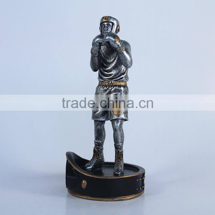 customized metal appearance polyresin resin pugilism boxing trophy cup