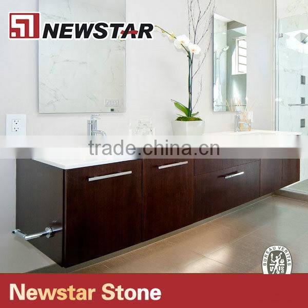 Newstar double sink bathroom vanity top,quartz surface