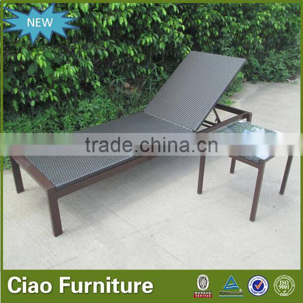 Foshan China furniture plastic rattan beach lounge chair