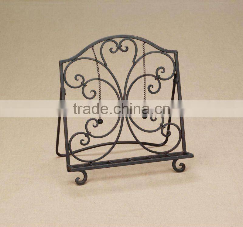 Hot Sale Cheap Black Color Wrought iron Book Stand