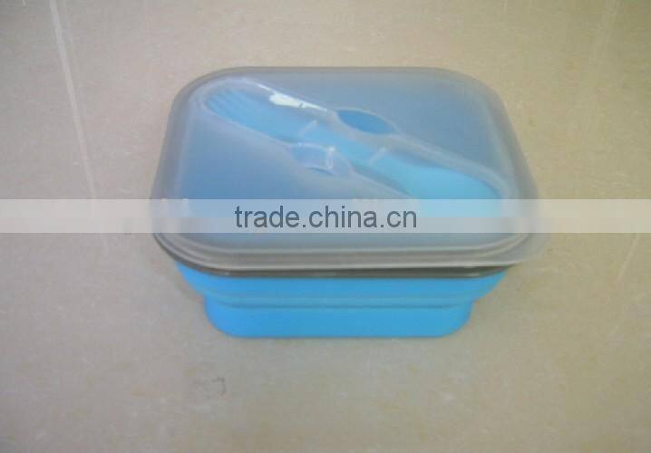 Silicone Collapsible Pocket Bowl for Travel Camping lunch Box with Lid