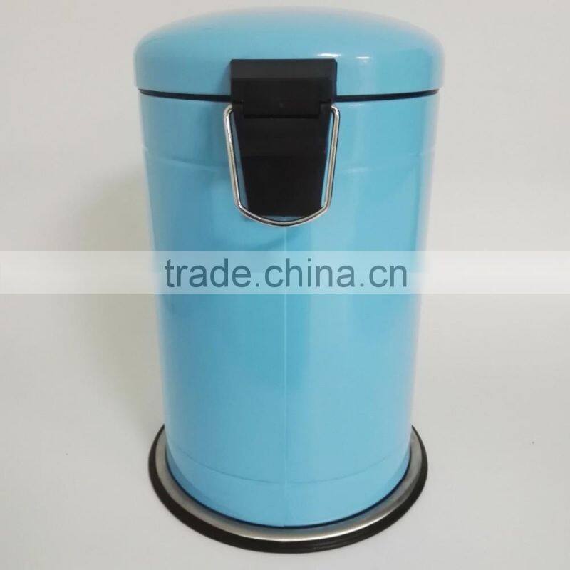 Powder Coated Dustbin 12L Stainless Steel Foot Pedal Trash Can kitchen waste Bin