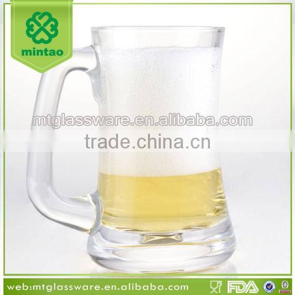 Clear 1.5 liter glass beer mug
