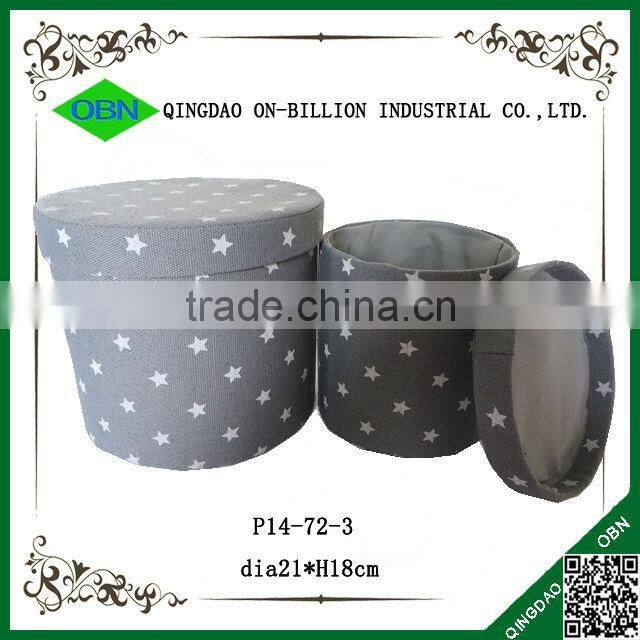 wholesale Colored unique canvas laundry basket round cloth box