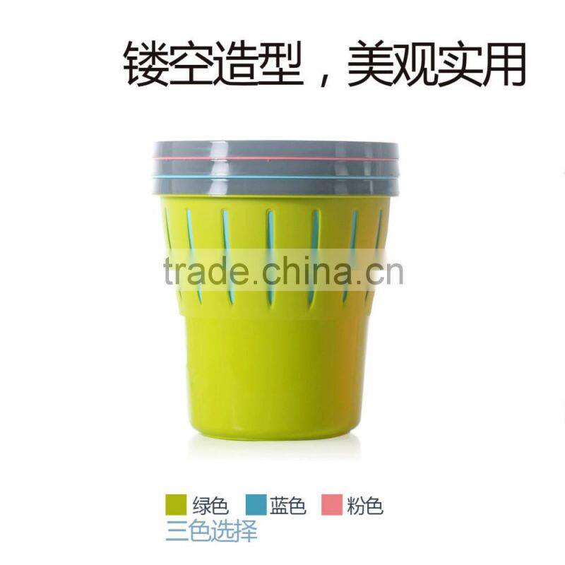Hollow-out round Plastic wastebin for home and office