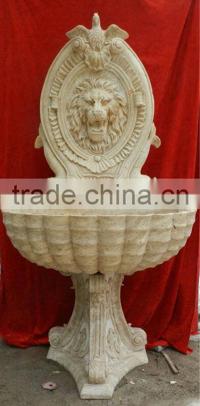 Lion Face Stone Water Garden Angel Fountain Yellow Marble or ODM design as your order