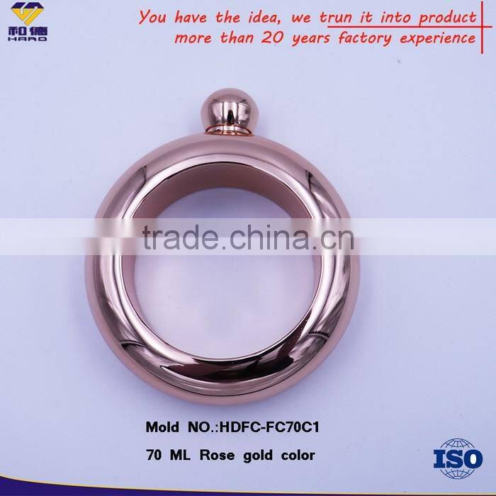 OEM 2.4 OZ Rose Gold Hip Flask