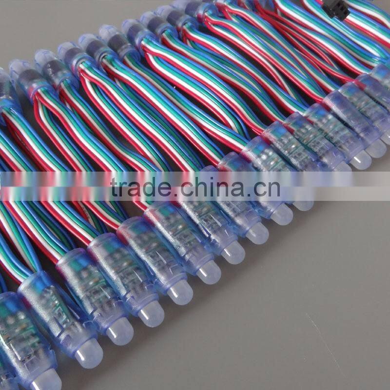 LED String Light Waterproof IP68 Full Color 12mm F8 RGB LED strawhat light