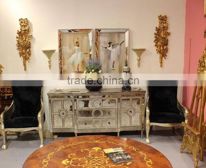 Wooden Antique Mirror kitchen cabinets and wardrobes guangzhou