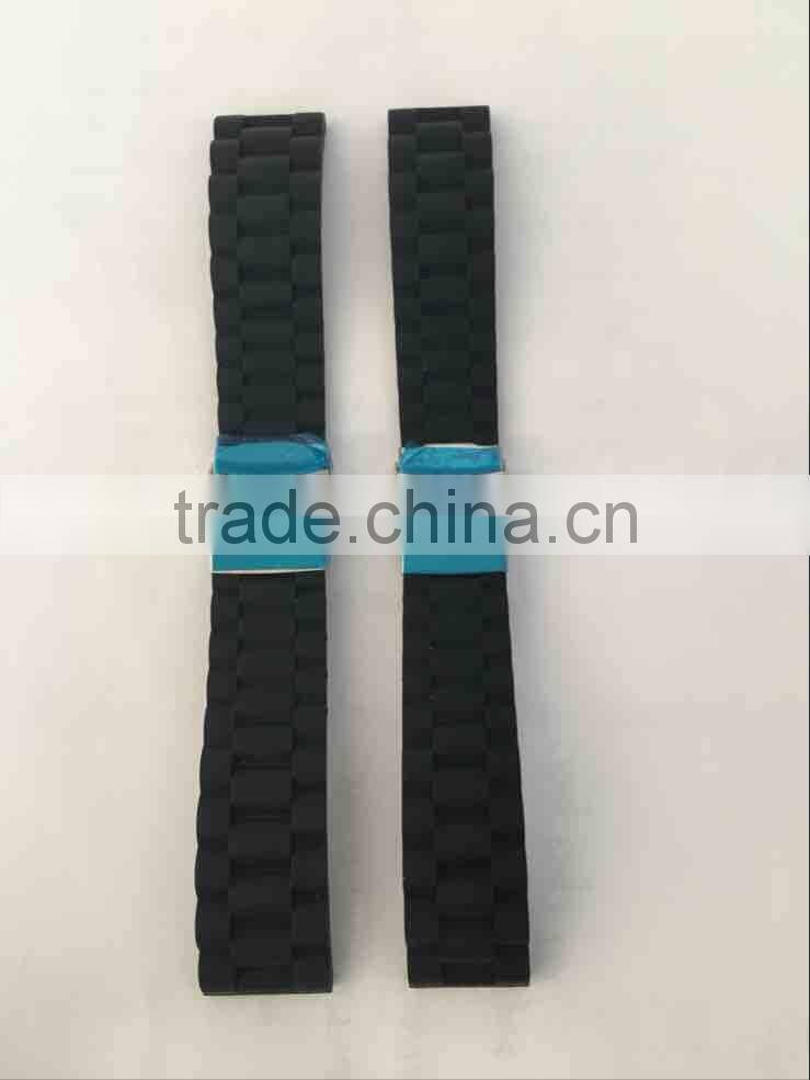 Waterproof rubber watchband 18 20 22 24mm folding buckle male sports watch strap