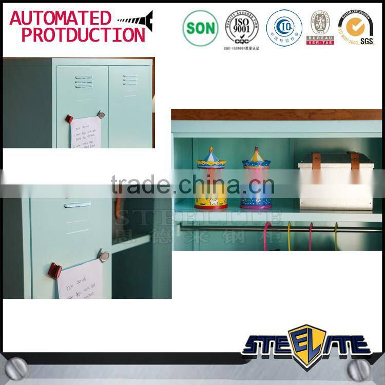 Hanging clothes storage cabinet 2 door steel locker wardrobe
