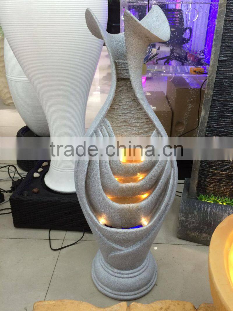 resin water fountain with led light