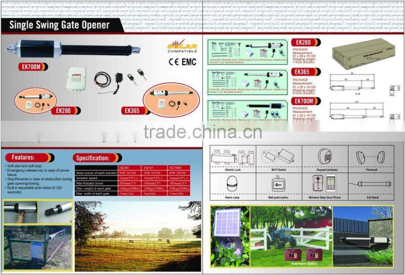Energy Saving Type Single Swing Gate Opener For Farm Yard Use