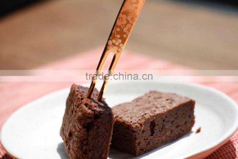 Stainless Steel Kanzashi Pick Fork Japanese Pattern Dessert Fork