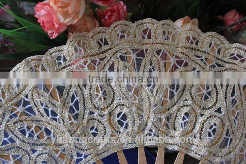 Beautiful lace bamboo fan for ladies