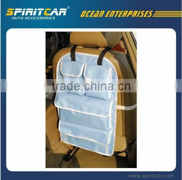 Orange 420D Oxford Material Back Seat Car Organizer with Multi-function