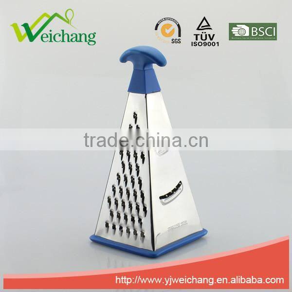 WCGT330 special TPR head vegetable kitchen graters stainless steel 3 sides grater