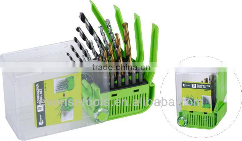 26pcs combination drill bit set in plastic case