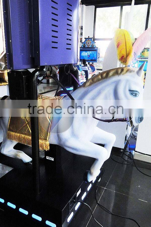 dianfu amusement arcade wagon kids/children and parents amusement Horse Riding arcade games machine with videos for sale