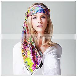 2015 Customized High Quality Silk Scarf Digital Print Porcess Service Multicolor Photo realistic