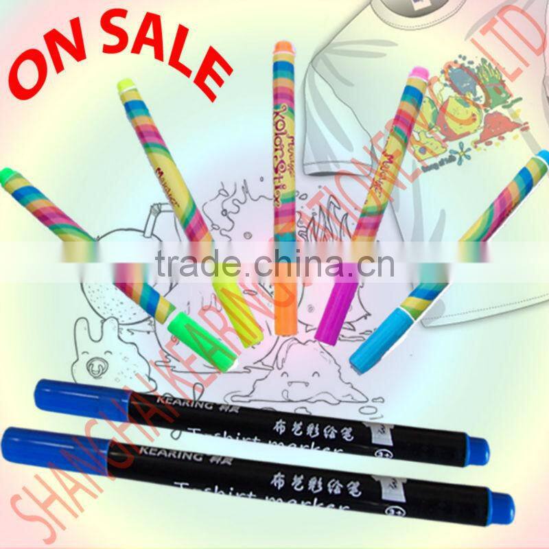 Kearing Kids Safety DIY Ink Permanent Fabric Pens T Shirt Graffiti Fabric Pens #FM20