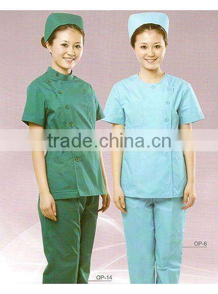 Nurse Uniform MU-85 100% Cotton Fabric good quality, guangzhou factory price