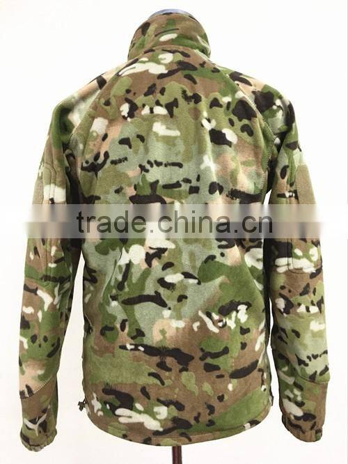 2017 Fashionble 100% polyester polar fleece camouflage mens coat