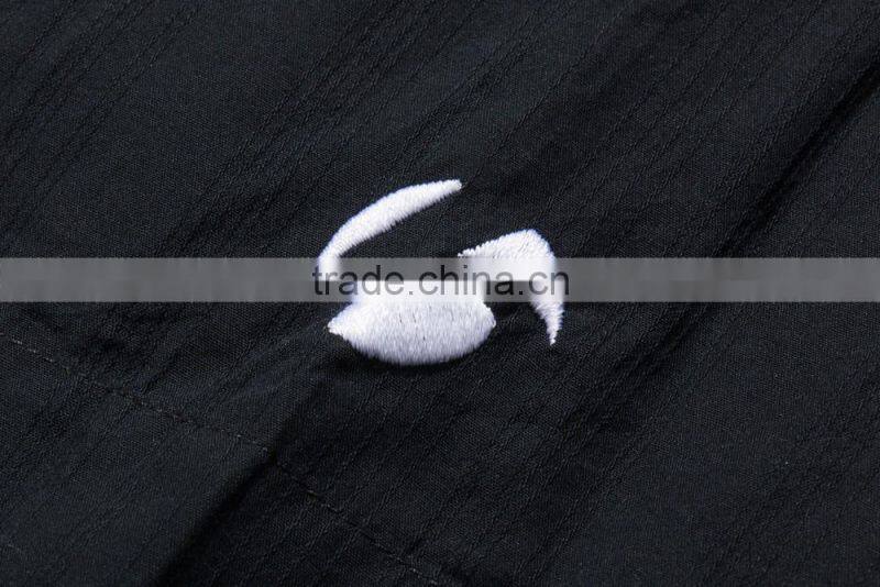 Wholesale mens black short sleeve cotton new model shirt with embroidery logo