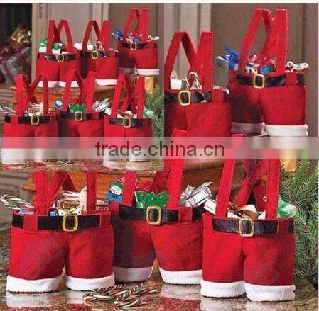 SANTA PANT CHRISTMAS STOCKING GIFT Sack TREAT BAG FILLER XMAS TREE CANDY BAG DIY