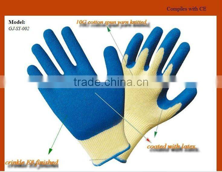 yellow nitrile coated gloves with head protection