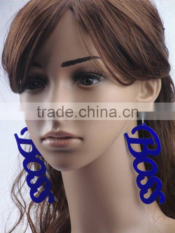new design acrylic letter earrings 2015 Punk earring jewelry Hip Hop acrylic letter earring