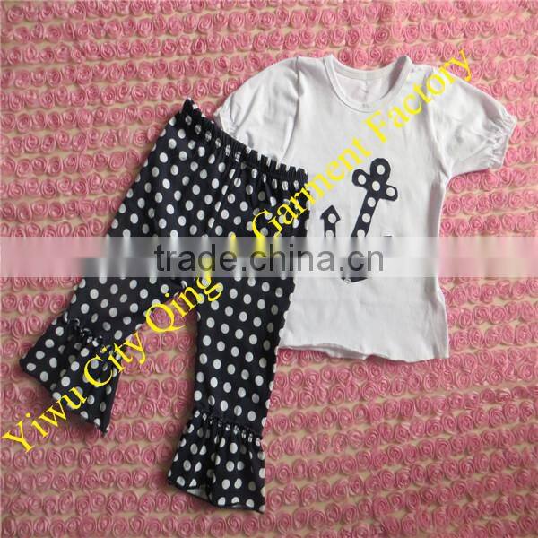 Patriotic Clothing Baby Navy Blue Tie Shirt with Chevron Short Sets Wholesale Baby Outfits