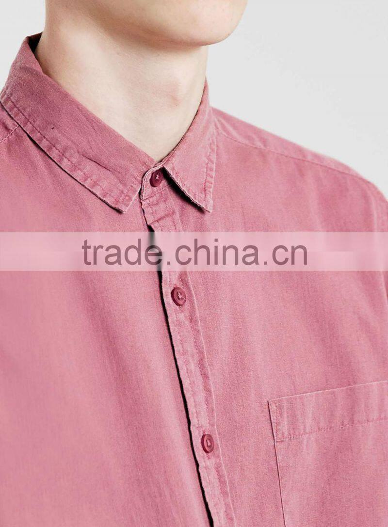 man short sleeve blank casual wear shirt for sale
