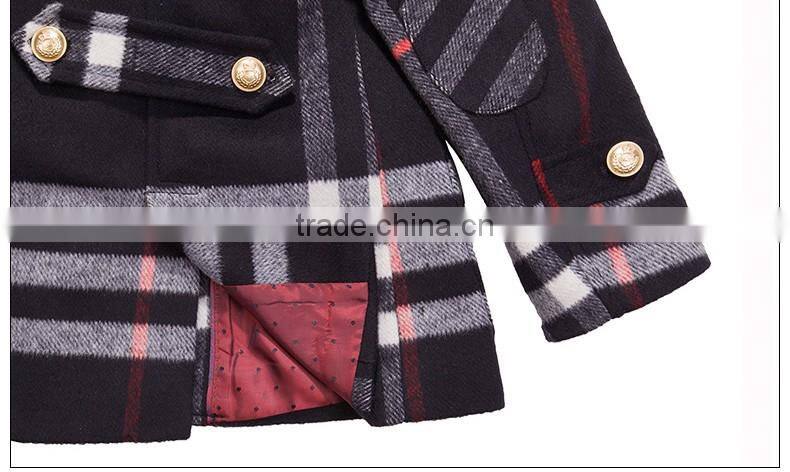 ELPA handsome kids coat rabbit hair fur collar winter warm wool overcoat