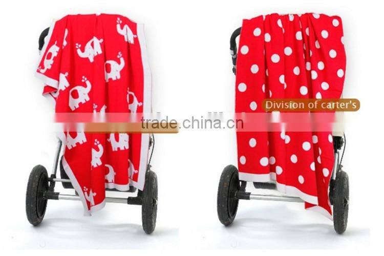 Lovely animal printed knit baby blanket