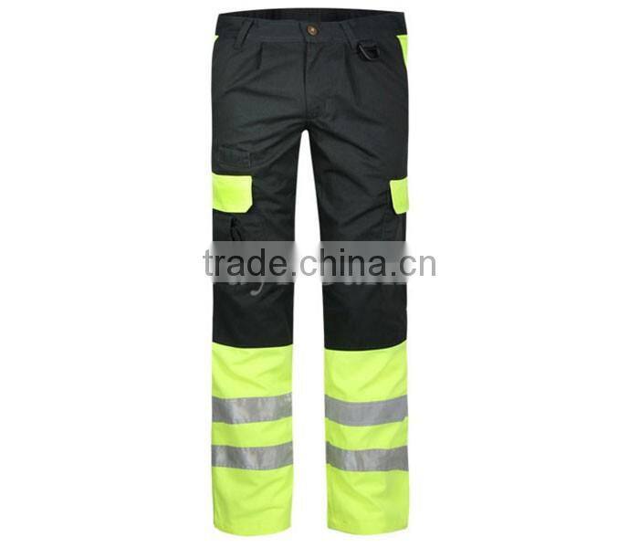 Hi- Vis two tone taped 100%polyester anti shrink workwear trouser
