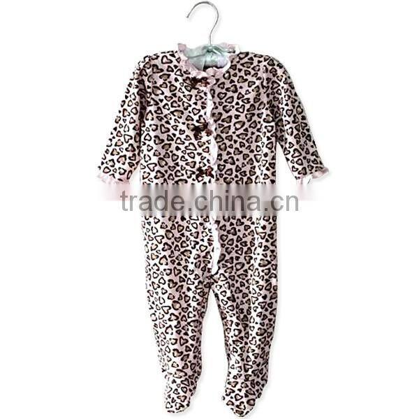 Top leopard print design romper for baby girl S/S customer wholesale high quality baby romper suit