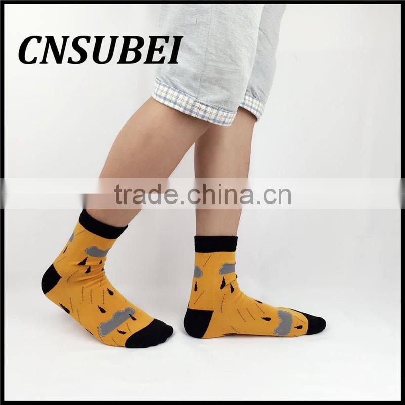 Customized men and women student cartoon weather rain popular candy color cotton socks