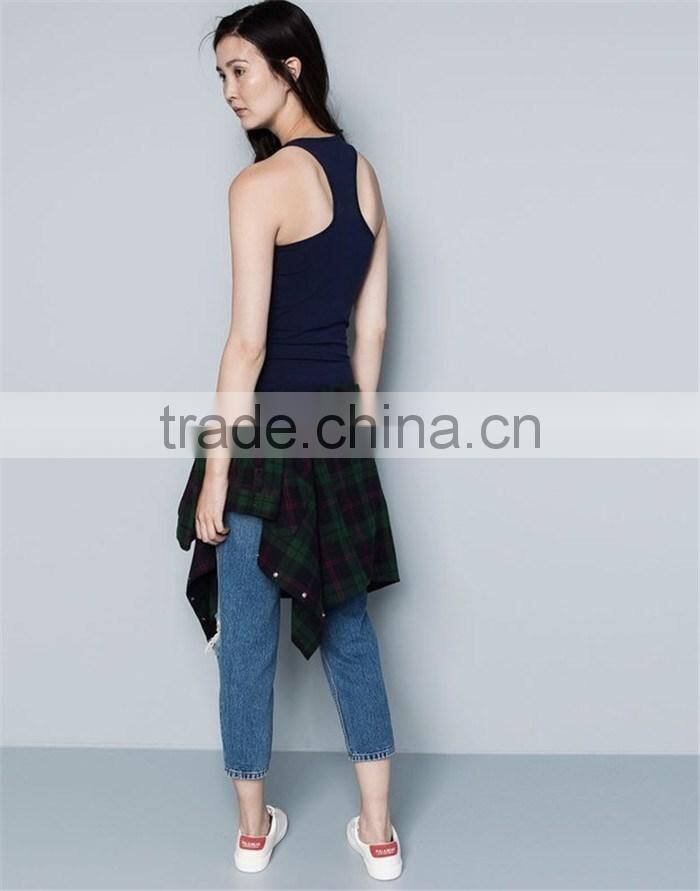 2016 latest design wholeale stringer tank top ladies gym tank top high quality with cheap price