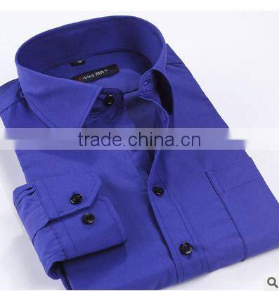 Blue men's shirt uniform China golden supplier OEM fashionable london style boy shirt for daily life