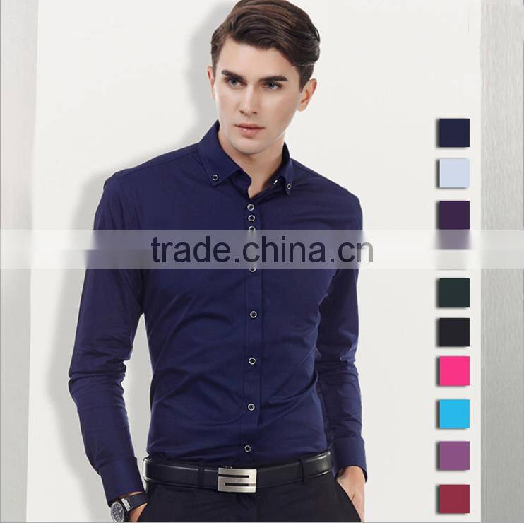 2015 alibaba top sale classic 100% cotton korean style slim fit mans long sleeve shirt for oem