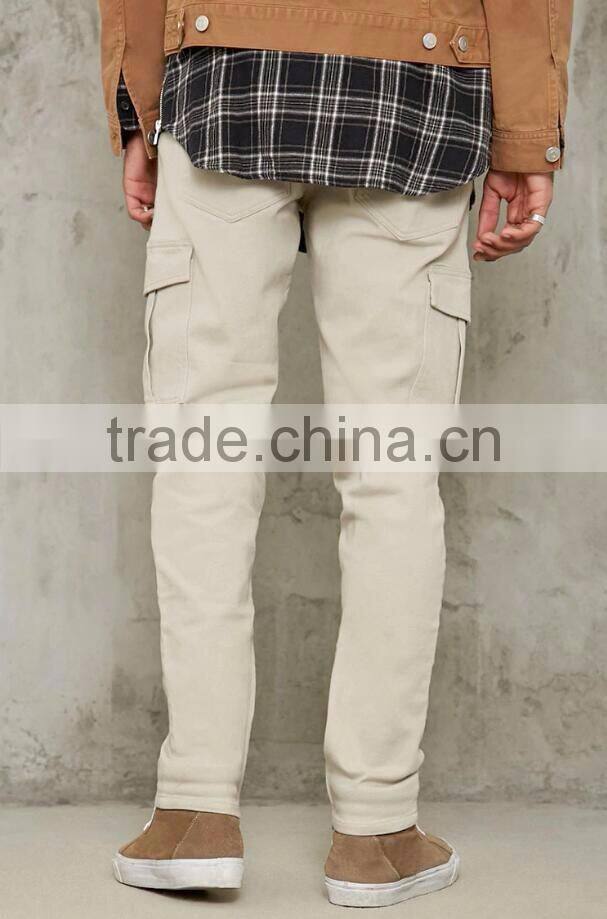 Latest Design Casual Men Custom Pocket Twill Cotton Autumn Plain Cheap Cargo Pants