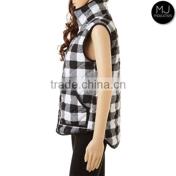 Wholesale Plaid Buffalo Vest Top Women Quilted Vest