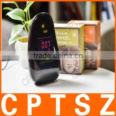 YGH-392 LED color display Cobblestone indoor and outdoor temperature and humidity weather clock bell