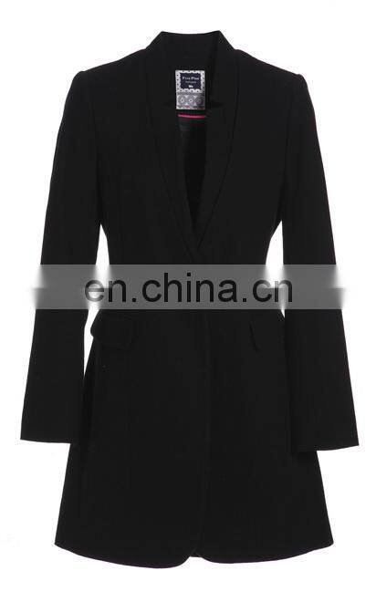 Latest catchy simple european style atmospheric board type tailored collar women coat winter clothing