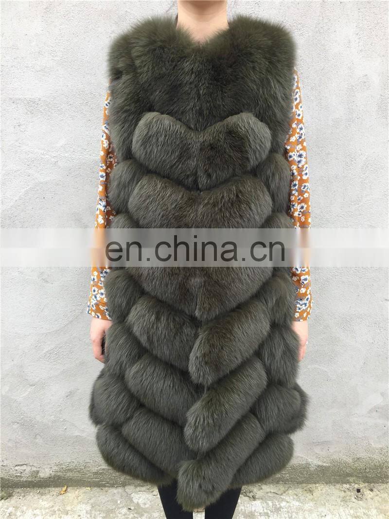 Women Fashion Winter Vests Imports Low Price Real Fox Fur Vest Italian Fur Vest