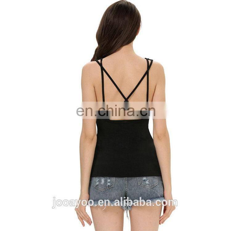 Black spaghetti strap new products wholesale women clothes tank top
